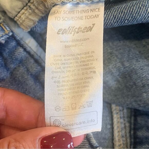 Edikted Raquel Folded Jeans Size XL - Picture 8 of 12